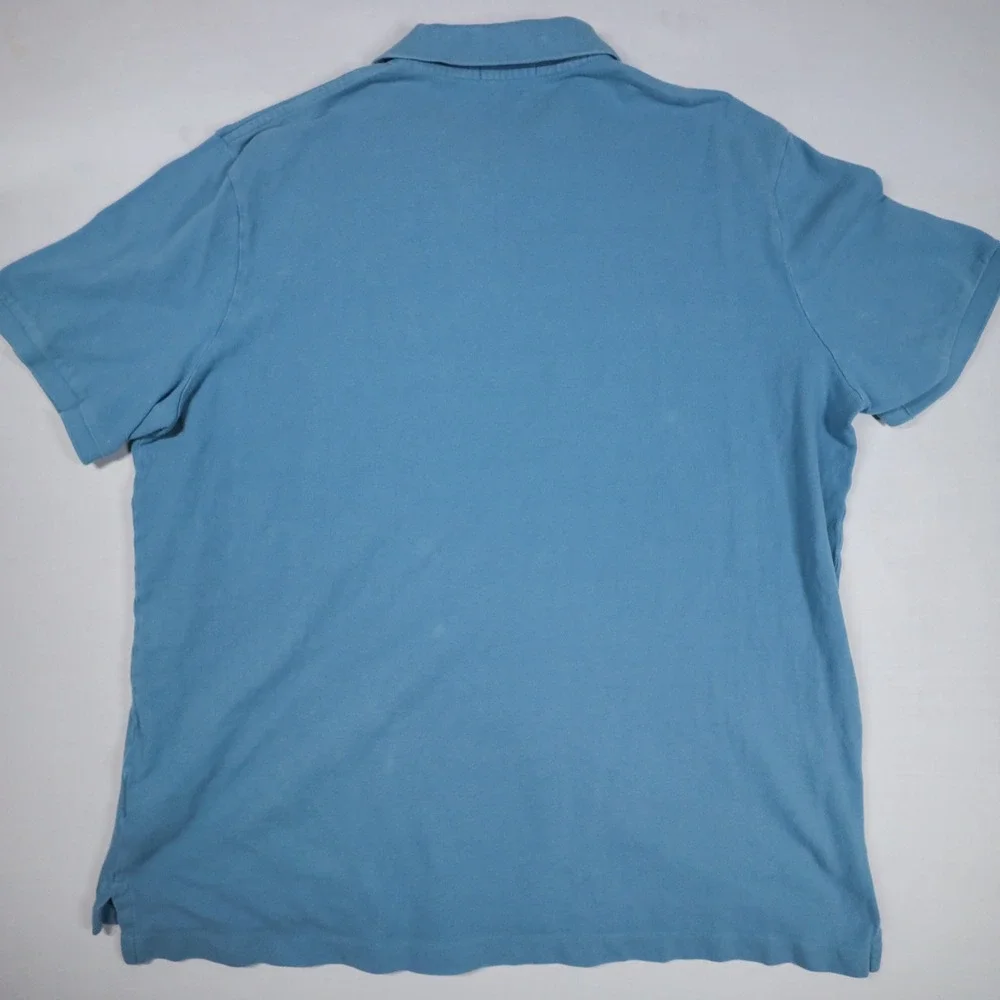 Polo Ralph Lauren Polo Shirt Mens XL Blue Classic Fit Mesh Cotton White Pony